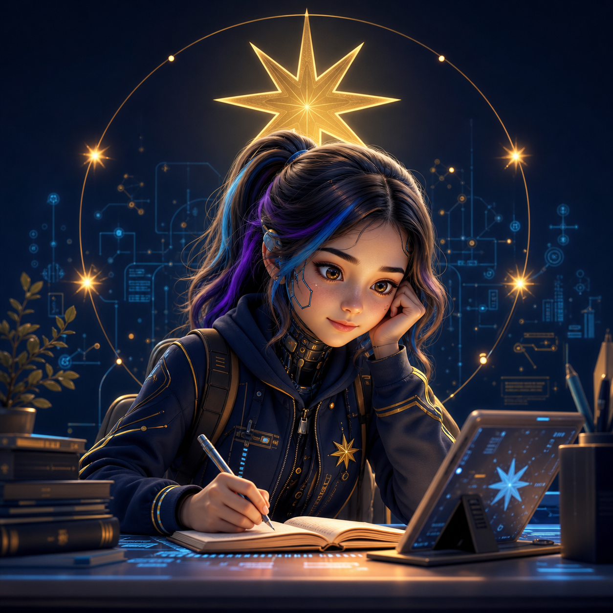Charlie Echo adolescente em avatar de estagiaria